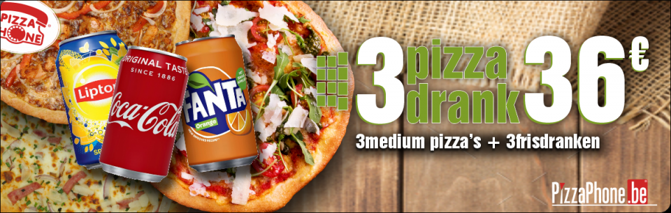 WEBSITE PIZZA PHONE BANNER 0724 3 PIZZA + 3 DRANK